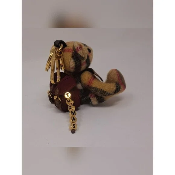 Burberry Bag Charm Thomas the Bear Bag Charm Key Chain Backpack Nova Check - Picture 4 of 12